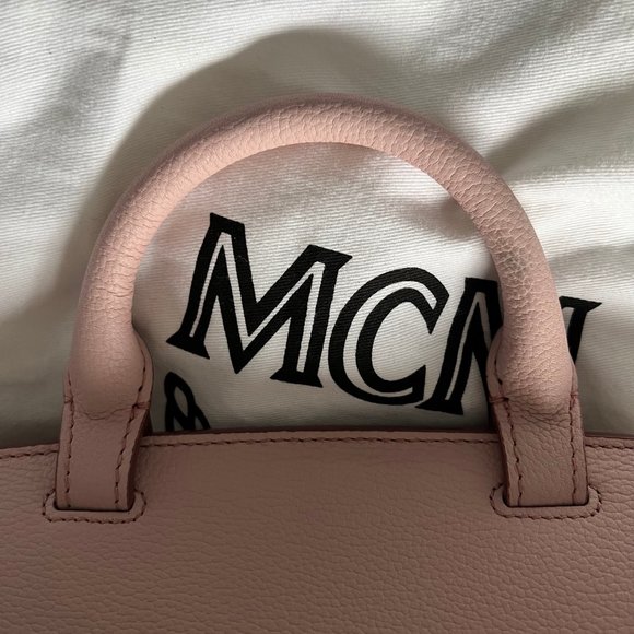 MCM Milla Leather Backpack Light Pink Leather Bag - Picture 14 of 14